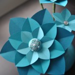 Teal Paper Flowers (detail) (Copyright © 2010 Ashley D. Hairston)